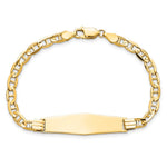 14K Polished Solid Chain/Solid Plate Anchor Link Soft Diamond Shape 33x9. Plate ID Bracelet, 7 x 9.8mm view