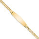 14K Polished Solid Chain/Solid Plate Anchor Link Soft Diamond Shape 33x9. Plate ID Bracelet, 7 x 9.8mm