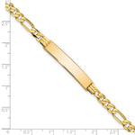 14K Polished Solid Chain/Solid Plate Flat Figaro Link Plate ID Bracelet view
