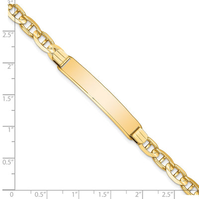 14K Polished Solid Chain/Solid Plate Anchor Link 38x7.8mm Plate ID Bracelet