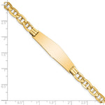 14K Polished Solid Chain/Solid Plate Anchor Link Soft Diamond Shape Plate ID Bracelet view