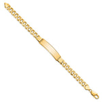 14K Polished Solid Chain/Solid Plate Flat Curb Link Plate ID Bracelet view
