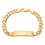 14K Polished Solid Chain/Solid Plate Flat Curb Link Plate ID Bracelet view