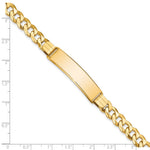 14K Polished Solid Chain/Solid Plate Flat Curb Link Plate ID Bracelet view