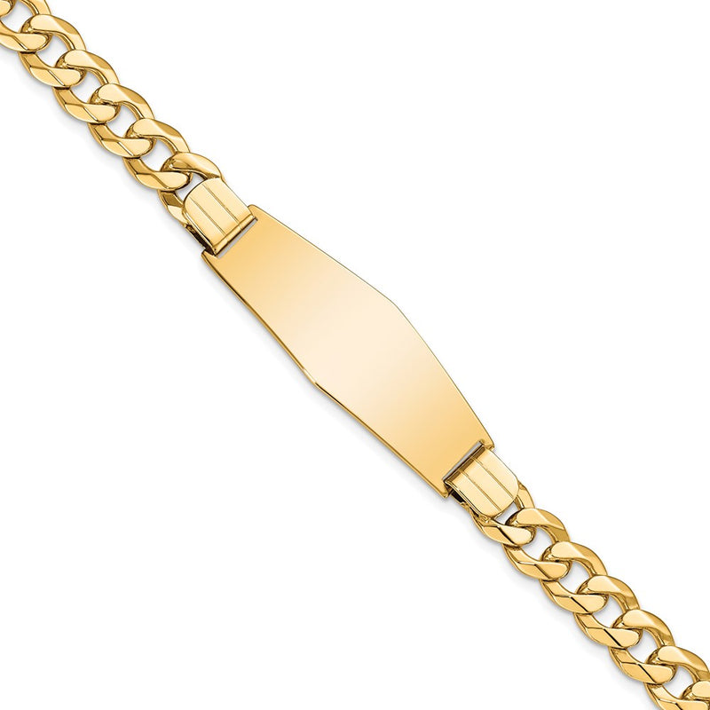 14K gold curb link plate ID bracelet