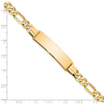 14K Polished Solid Chain/Solid Plate Flat Figaro Link Plate ID Bracelet view