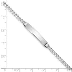 14K White Gold Polished Solid Chain/Solid Plate Flat Curb Link 25.5x4. Plate ID Bracelet view