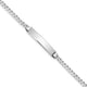 14K White Gold Polished Solid Chain/Solid Plate Flat Curb Link 25.5x4. Plate ID Bracelet