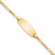 14K Polished Solid Chain/Solid Plate Figaro Link Oval 18.5x7.5mm Plate Baby/Child ID Bracelet