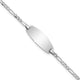 14K White Gold Polished Solid Chain/Solid Plate Figaro Link Oval 18.5x7.5mm Plate Baby/Child ID Bracelet