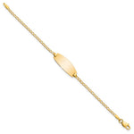 14K Polished Solid Chain/Solid Plate Curb Link Oval 18.5x8.5mm Plate Baby/Child ID Bracelet view