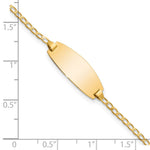 14K Polished Solid Chain/Solid Plate Curb Link Oval 18.5x8.5mm Plate Baby/Child ID Bracelet view