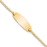 14K Polished Solid Chain/Solid Plate Curb Link Oval 18.5x8.5mm Plate Baby/Child ID Bracelet view