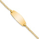 14K Polished Solid Chain/Solid Plate Curb Link Oval 18.5x8.5mm Plate Baby/Child ID Bracelet