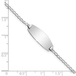 14K White Gold Polished Solid Chain/Solid Plate Curb Link Oval 18.5x8.5mm Plate Baby/Child ID Bracelet view