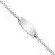 14K White Gold Polished Solid Chain/Solid Plate Curb Link Oval 18.5x8.5mm Plate Baby/Child ID Bracelet
