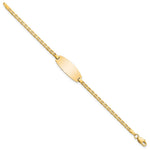 14K Polished Solid Chain/Solid Plate Anchor Link Oval Plate Baby/Child ID Bracelet view