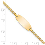 14K Polished Solid Chain/Solid Plate Anchor Link Oval Plate Baby/Child ID Bracelet view