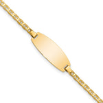 14K Polished Solid Chain/Solid Plate Anchor Link Oval Plate Baby/Child ID Bracelet view