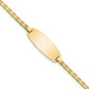 14K Polished Solid Chain/Solid Plate Anchor Link Oval Plate Baby/Child ID Bracelet