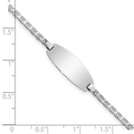 14K White Gold Polished Solid Chain/Solid Plate Anchor Link Oval Plate Baby/Child ID Bracelet view