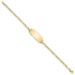 14K Polished Solid Chain/Solid Plate Figaro Link Oval 24x10. Plate ID Bracelet view