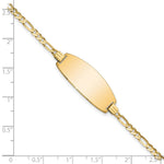 14K Polished Solid Chain/Solid Plate Figaro Link Oval 24x10. Plate ID Bracelet view