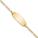 14K Polished Solid Chain/Solid Plate Figaro Link Oval 24x10. Plate ID Bracelet