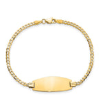 14K Polished Solid Chain/Solid Plate Curb Link Oval 24x10.5mm Plate ID Bracelet view