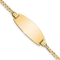 14K Polished Solid Chain/Solid Plate Curb Link Oval 24x10.5mm Plate ID Bracelet