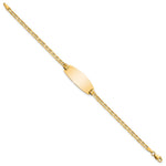 14K Polished Solid Chain/Solid Plate Anchor Link Oval 24x10.5mm Plate ID Bracelet view