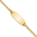14K Polished Solid Chain/Solid Plate Anchor Link Oval 24x10.5mm Plate ID Bracelet