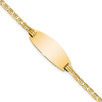 14K Polished Solid Chain/Solid Plate Anchor Link Oval 24x10.5mm Plate ID Bracelet view