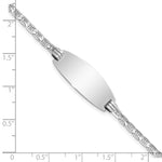 14K White Gold Polished Solid Chain/Solid Plate Anchor Link Oval 24x10.5mm Plate ID Bracelet view
