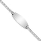 14K White Gold Polished Solid Chain/Solid Plate Anchor Link Oval 24x10.5mm Plate ID Bracelet