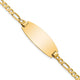 14K Polished Solid Chain/Solid Plate Figaro Link Oval 27x11.5mm Plate ID Bracelet