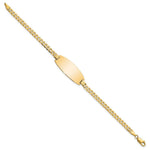 14K Polished Solid Chain/Solid Plate Curb Link Oval 27x11. Plate ID Bracelet view
