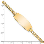 14K Polished Solid Chain/Solid Plate Curb Link Oval 27x11. Plate ID Bracelet view