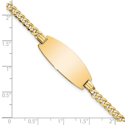 14K Polished Solid Chain/Solid Plate Curb Link Oval 27x11.5mm Plate ID Bracelet