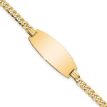 14K Polished Solid Chain/Solid Plate Curb Link Oval 27x11. Plate ID Bracelet view