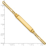 14K Polished Solid Chain/Solid Plate Figaro Link Diamond-cut 27x5.5mm Plate ID Bracelet view
