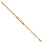 14K Polished Solid Chain/Solid Plate Flat Curb Link Diamond-cut 27x5.5mm Plate ID Bracelet view