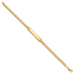 14K Polished Solid Chain/Solid Plate Flat Curb Link Diamond-cut 29x6. Plate ID Bracelet view