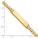 14K Polished Solid Chain/Solid Plate Flat Curb Link Diamond-cut 29x6. Plate ID Bracelet view