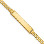 14K Polished Solid Chain/Solid Plate Flat Curb Link Diamond-cut 29x6. Plate ID Bracelet view