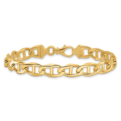14K Hand Polished Fancy Anchor Link With Fancy Lobster Clasp Chain Per Inch14K Yellow Gold, 1 x 9mm