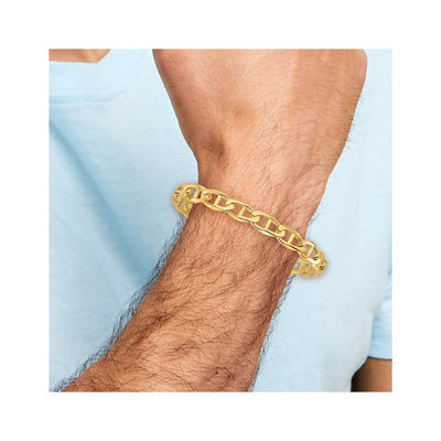 14K Hand Polished Fancy Anchor Link With Fancy Lobster Clasp Chain Per Inch14K Yellow Gold, 1 x 9mm