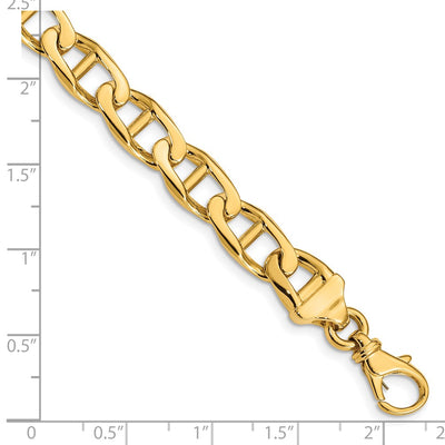 14K Hand Polished Fancy Anchor Link With Fancy Lobster Clasp Chain Per Inch14K Yellow Gold, 1 x 9mm