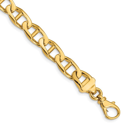 14K Hand Polished Fancy Anchor Link With Fancy Lobster Clasp Chain Per Inch14K Yellow Gold, 1 x 9mm