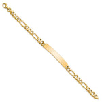 14K Hand-polished Solid Chain/Solid Plate Figaro Link 44x8.5mm Plate ID Bracelet view